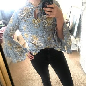 Bell sleeve floral top